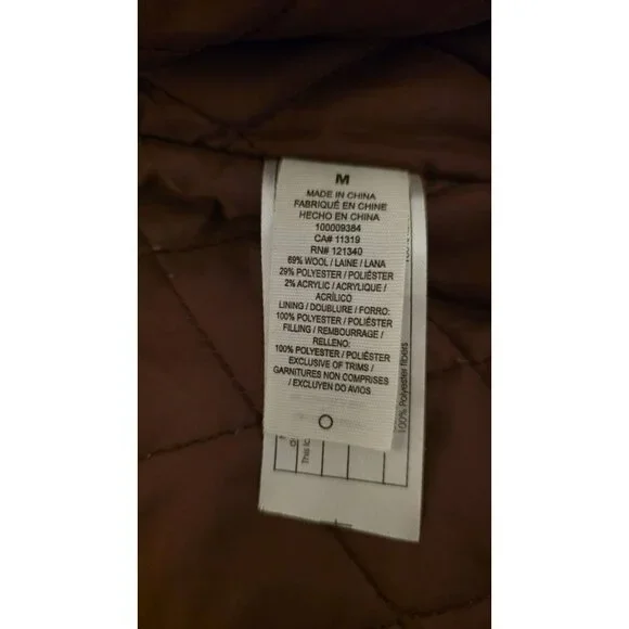 Garage Wool Blend Coat With Half Sherpa Lining Size Medium Winter Cozy Warm Y2K - Picture 8 of 11